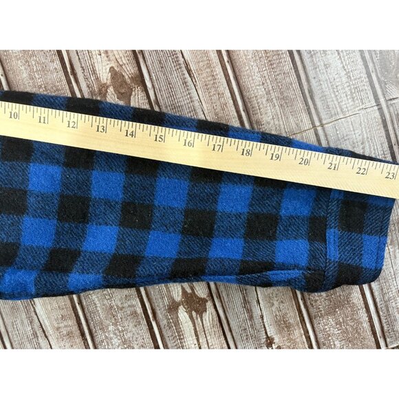 Woolrich Plaid Wool Heavy Flannel Shacket Jacket Shirt sz XL blue check VTG Y2K - Picture 3 of 5